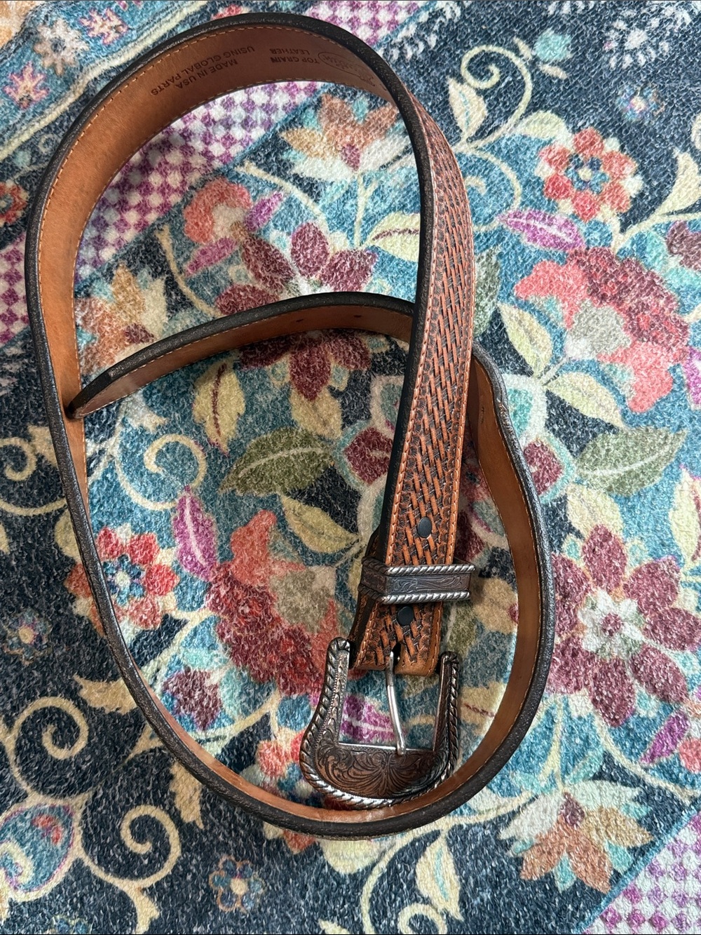 Justin leather brown belt men’s size 36